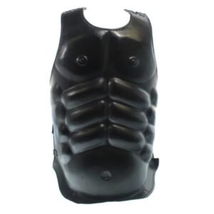 Medieval Gladiator Armor Costume – Steel Chestplate with Black Leather Straps (22" Breastplate)