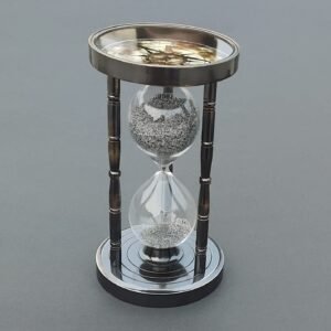 5-Minute Brass Hourglass Timer with Compass on Both Sides – Nautical Maritime Sand Timer