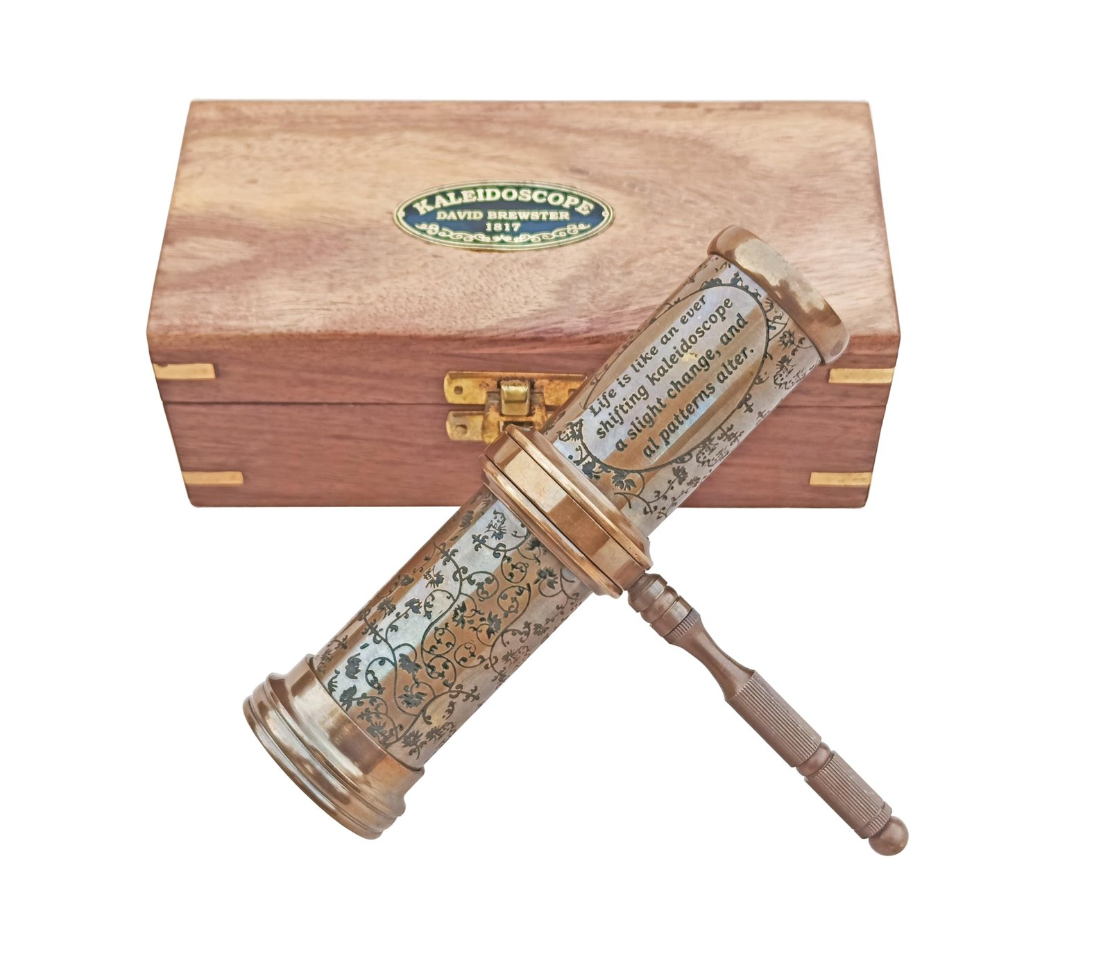 Handcrafted Vintage Navigational Kaleidoscope – Antique Brass Kaleidoscope, 6 Inch
