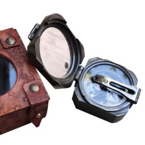 Military Metal Hiking Compass with Mirror – Professional Boy Scout & Geological Compass