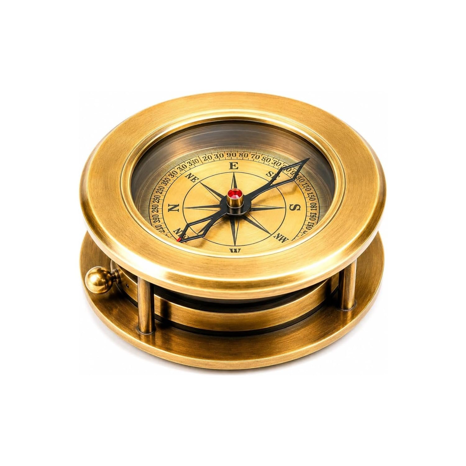 First Communion Gift for Boys – Antique Brass Compass with Magnifier, Confirmation & Baptism Gift