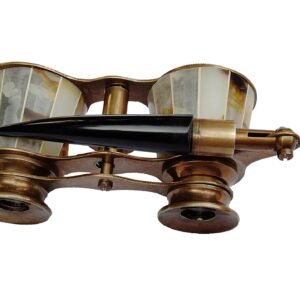 Vintage Opera Glasses – 2.5" Solid Brass Binoculars with Mother of Pearl Handle for Adults & Kids
