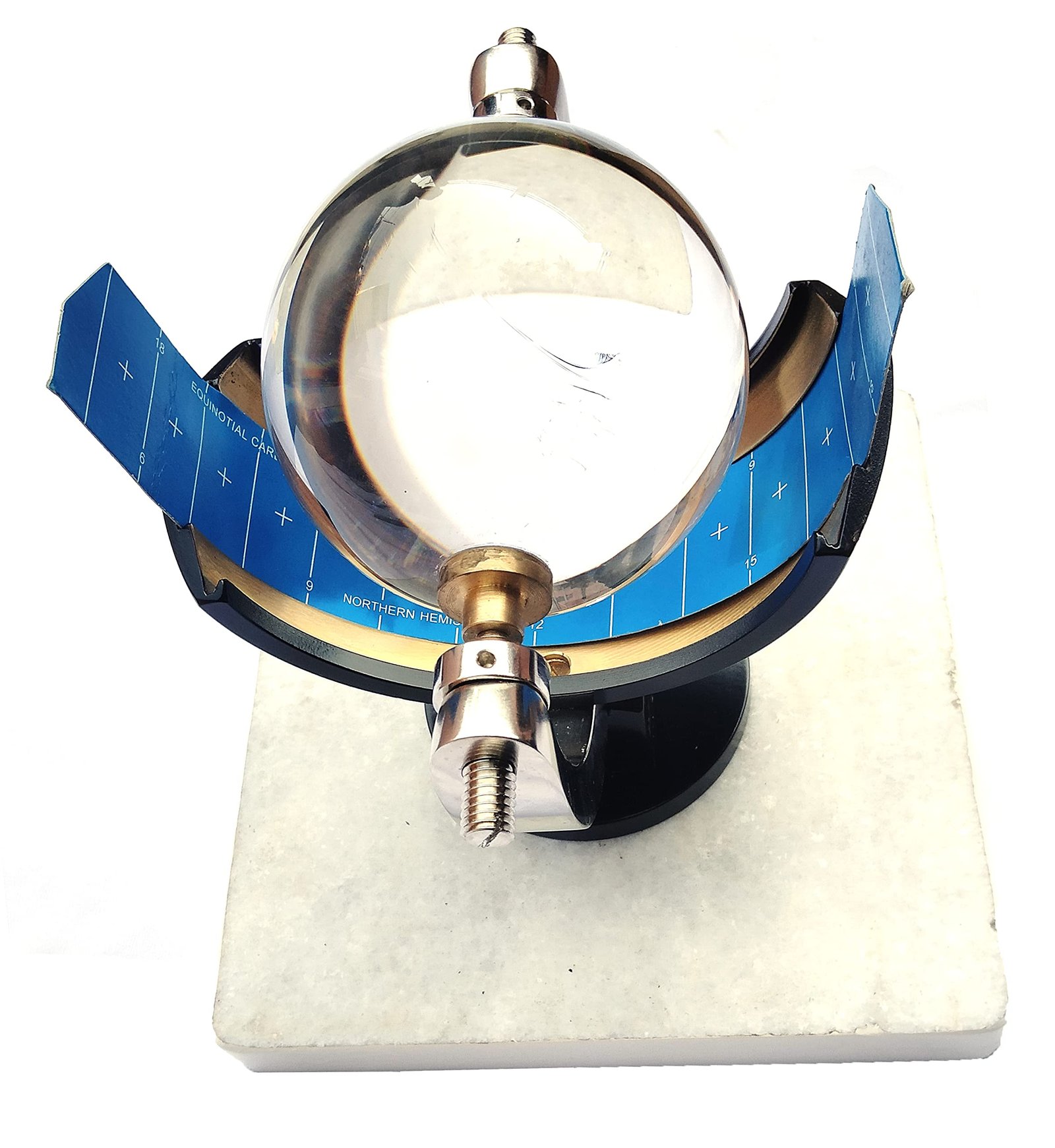 Campbell-Stokes Sunshine Recorder – Optical Glass Sphere Meteorological Instrument with Wooden Box