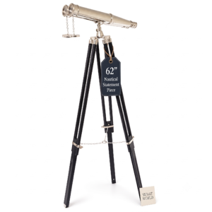 62" Floor Standing Binoculars with Tripod Stand, Nickel Finish