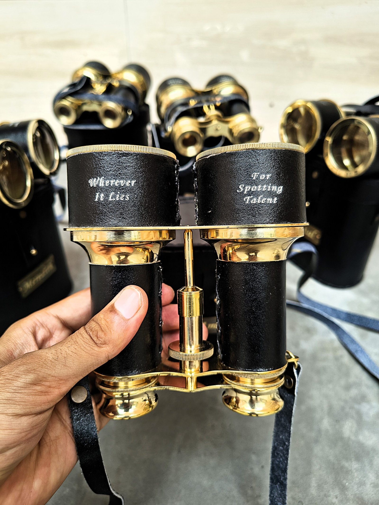 Vintage Brass Binoculars with Leather Case – Personalized Nautical Binoculars, Antique-Style Maritime Gift & Collectible | SIFAAT WORLD - Image 3