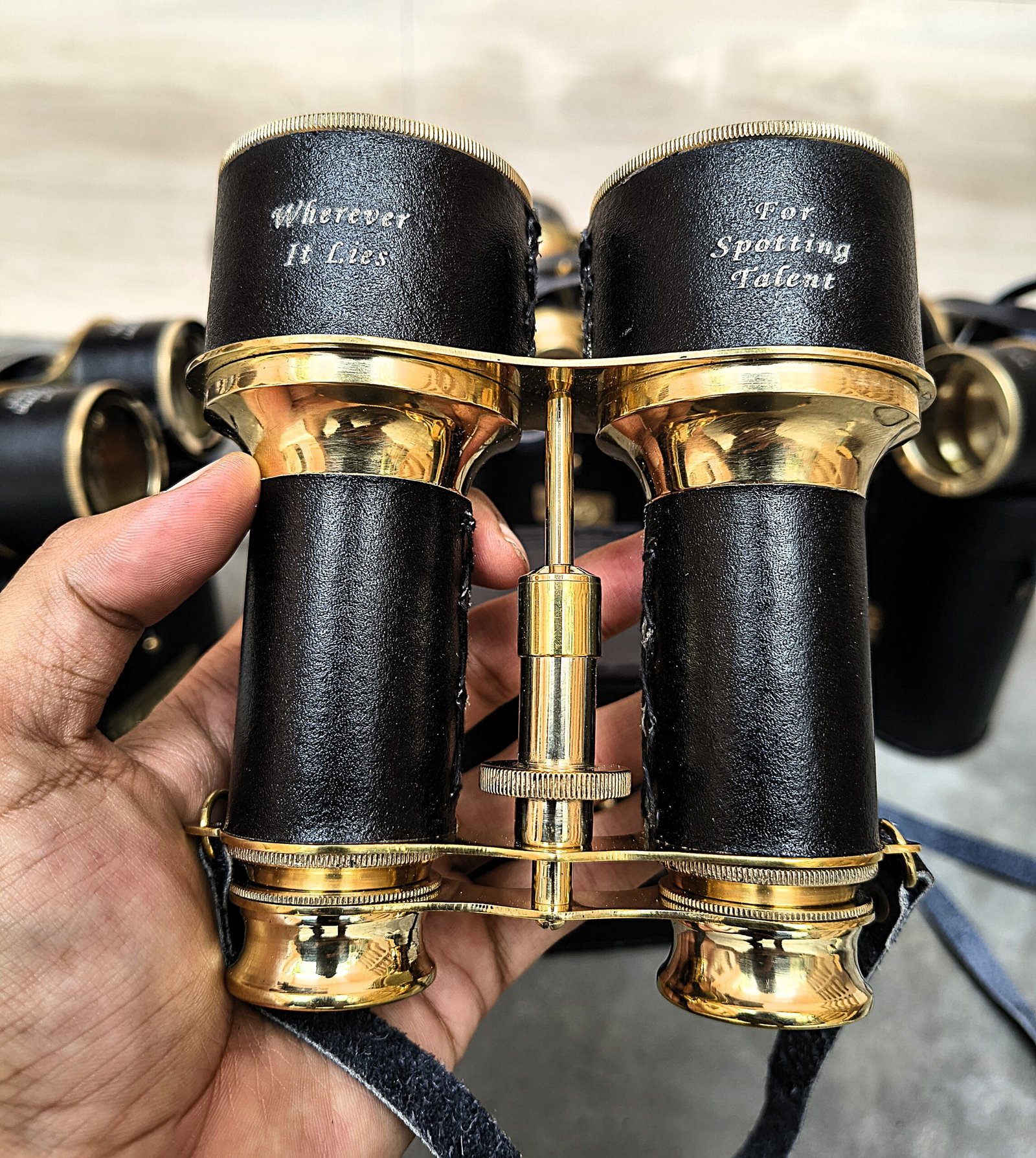 Vintage Brass Binoculars with Leather Case – Personalized Nautical Binoculars, Antique-Style Maritime Gift & Collectible | SIFAAT WORLD - Image 9