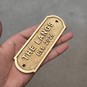 Custom Engraved Brass Name Plaque, Business or Home Door Sign