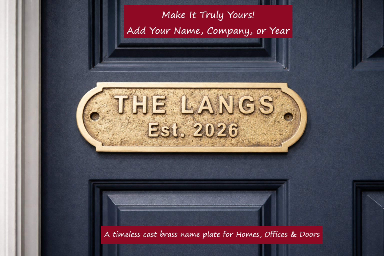 Custom Engraved Brass Name Plaque, Business or Home Door Sign - Image 3